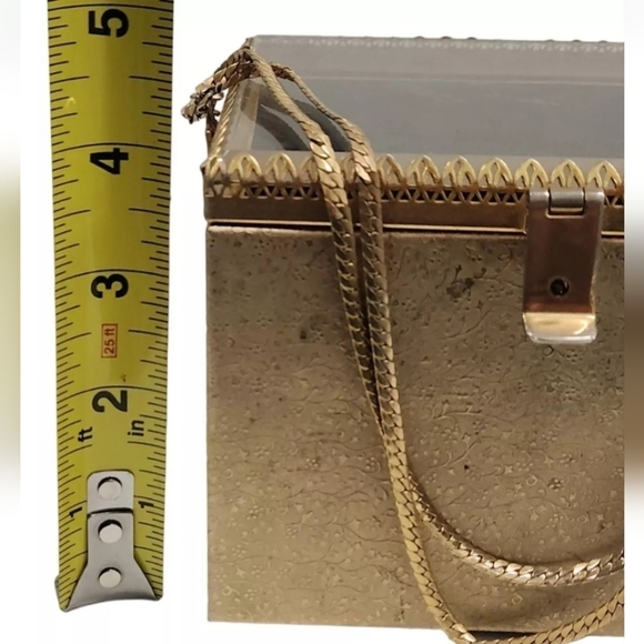 RARE Tyrolean NY Vintage 50's Golden Box Hand Purse - Picture 5 of 9